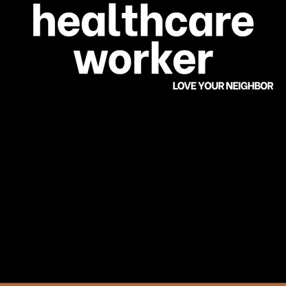 healthcare worker Love Your Neighbor beanie